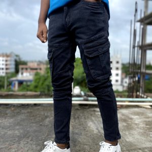 NEW SIX POCKET CARGO PANTS (BLACK)