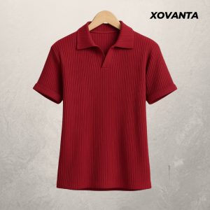 MENS OLD MONEY POLO T-SHIRT (MAROON)