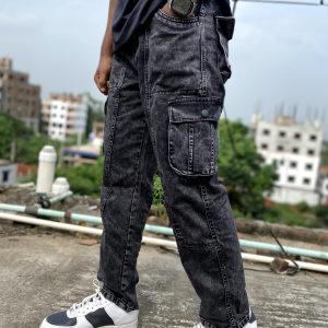 NEW 6 POCKET DENIM BAGGY PANTS (ASH)